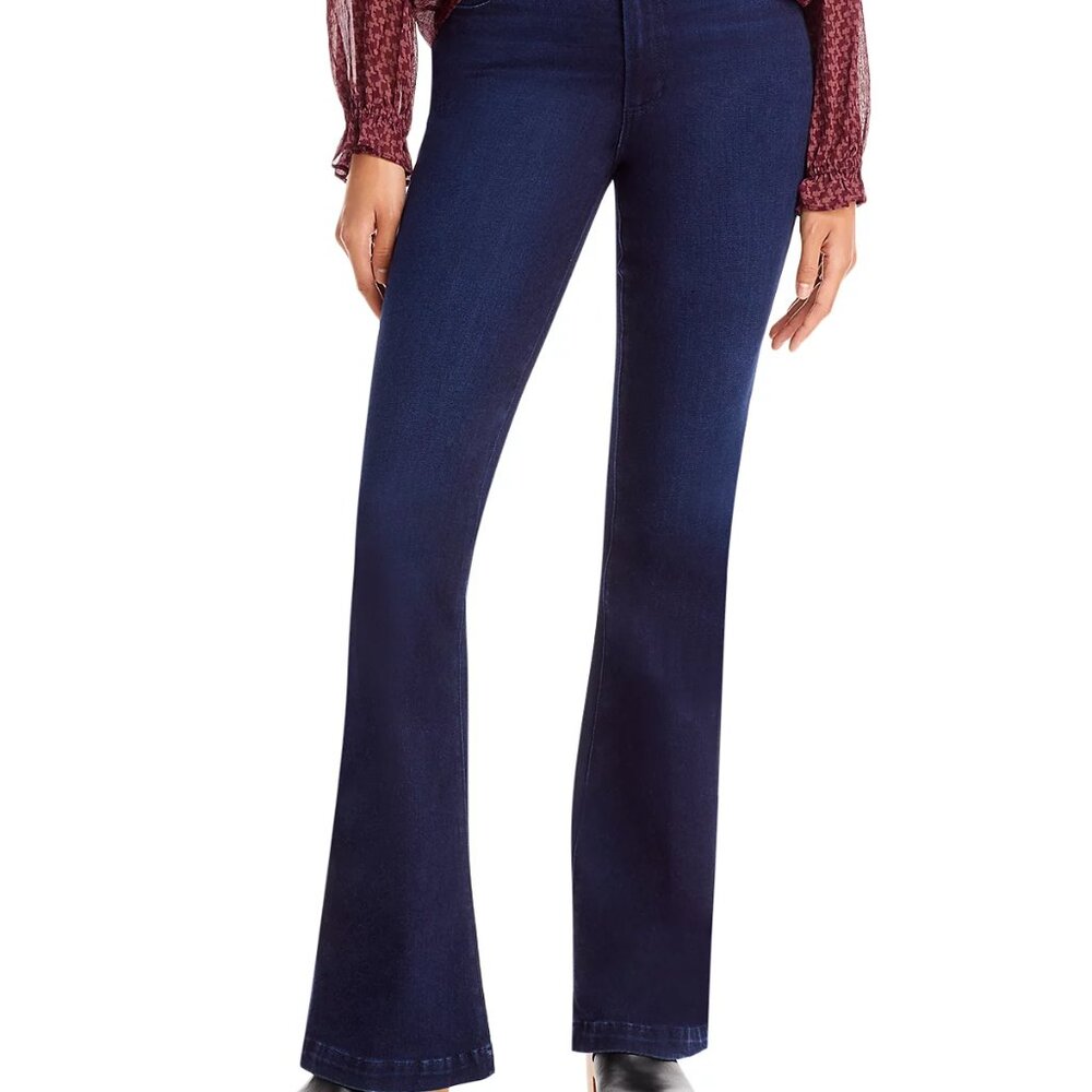 NEW PAIGE Genevieve Linea High Rise Flare Jeans in Novela